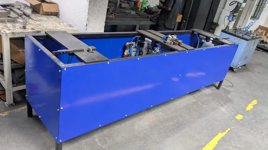 Container panel fabricated and coated at the works
