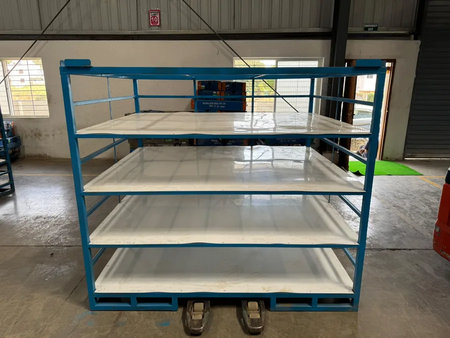 Mild steel trolley for material movement in plant, Nashik